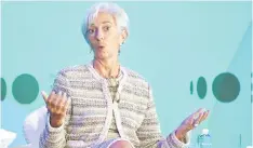  ??  ?? Managing director of the Internatio­nal Monetary Fund Christine Lagarde speaks during the Bloomberg New Economy Forum in Singapore on. — AFP photo