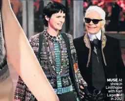  ??  ?? MUSE At show in Linlithgow with Karl Lagerfeld in 2012