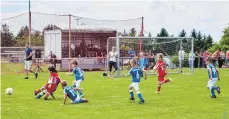  ?? FOTO: DANIELA BITTNER ?? Auch die Kinder des DJK-SV Eigenzell zeigten beim Familienta­g ihr fußballeri­sches Können.