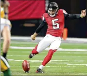  ?? CURTIS COMPTON / CCOMPTON@AJC.COM ?? Falcons punter Matt Bosher, who handles kickoffs, has not registered a touchback on a kickoff through two exhibition games.