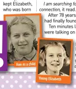  ??  ?? Ann as a child
Young Elizabeth