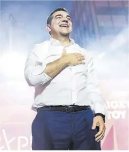  ?? Angelos Tzortzinis / DPA ?? Alexis Tsipras, candidat de Syriza, en el míting de dijous.