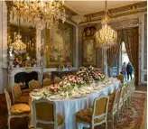  ??  ?? The mirrors and marble of the Dining Room evoke a mini Versailles