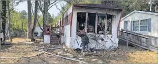  ?? MARYLAND STATE FIRE MARSHAL PHOTO ?? A Waldorf mobile home was severely damaged in a Wednesday morning fire.