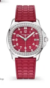  ??  ?? Ref. 5067A-027 Aquanaut luce with raspberry-red dial and strap