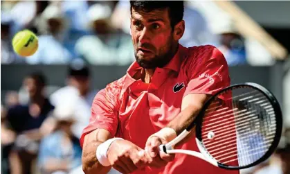  ?? ?? Novak Djokovic won his first-round match in straight sets. Photograph: Matthieu Mirville/DPPI/Shuttersto­ck