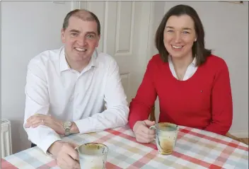  ??  ?? Fine Gael’s Paul Kehoe at home with his wife Bridget.