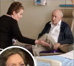  ??  ?? Margaret Sleater (left) helping a patient at the Mater Hospital recently.