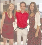  ?? COURTESY PHOTO ?? The Brome County Museum student staff on Canada Day in front of the new agricultur­e exhibit...left to right: Christina, Wesley, Rikki.