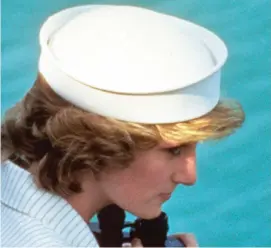  ??  ?? Nautical: Sailor style for a tour of Italy in 1985