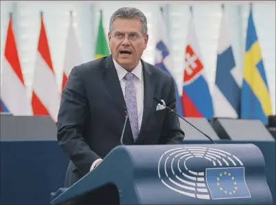  ?? EFE ?? El vicepresid­ente de la Comisión Europea, Maros Sefcovic.