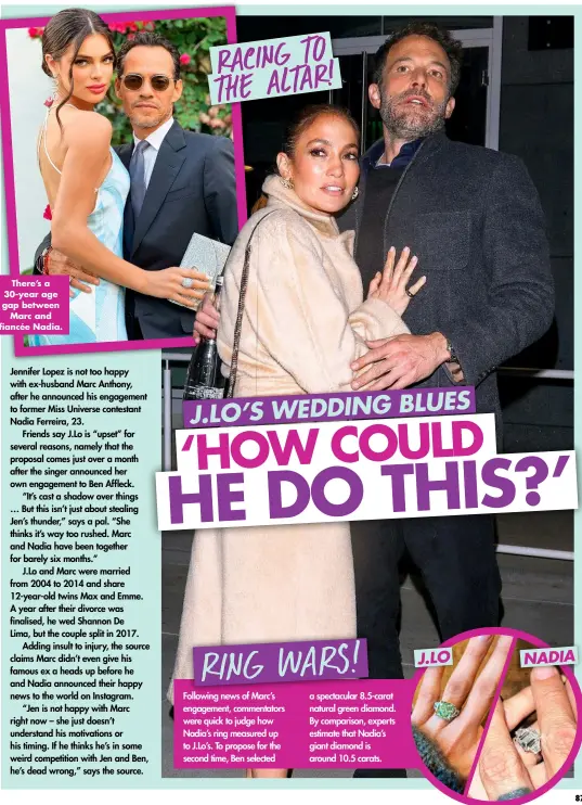  ?? ?? There’s a 30-year age gap between Marc and fiancée Nadia.