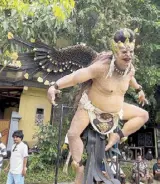  ?? ?? A winged ogoh-ogoh, a larger-thanlife statue representi­ng a character from Hindu mythology