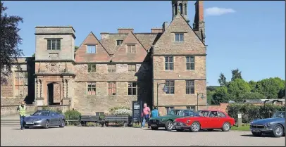  ??  ?? Pictured are four MGs at Rufford Abbey as more than 90 classic and sports cars recently gathered at Quorn and Woodhouse Station on the Great Central Heritage Railway to take part in The 2018 Charnwood Caper Run.