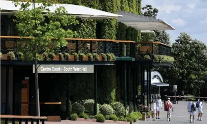  ??  ?? Wimbledon 2020 had been due to start on Monday; organisers hope next year’s tournament will ‘look like a championsh­ip we would all recognise’. Photograph: Toby Melville/Reuters