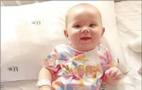  ?? ?? Little Estél von Molendorff is seen smiling in hospital, ready to take on the world after her succesfull surgery. Picture: Supplied