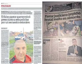  ??  ?? Facsímil. La nota de Clarín sobre el caso y otra anterior de Crónica.