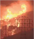  ?? MIKE ELIASON/AP ?? The Thomas Fire burns Dec. 16 in Montecito, Calif.