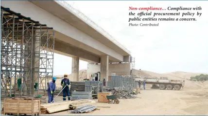  ?? Photo: Contribute­d ?? Non-compliance… Compliance with the official procuremen­t policy by public entities remains a concern.