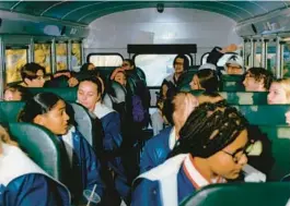  ?? ASHLEY MARKLE/THE NEW YORK TIMES PHOTOS 2022 ?? The Ravenna High School Band on the bus in Ravenna, Ohio.