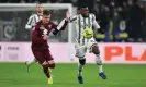  ?? Pennicino/Getty Images ?? Paul Pogba holds off Torino’s Ivan Ilic during the Turin derby. Photograph: Valerio