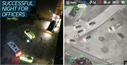  ??  ?? VIEWS: Police used drones to find a stolen trailer, but also discovered stolen cars and caravan at the same site