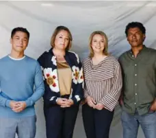  ?? CBC ?? The revamped National, hosted by Andrew Chang, left, Rosemary Barton, Adrienne Arsenault and Ian Hanomansin­g, landed on a big news day.