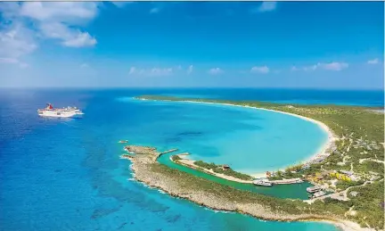  ?? CARNIVAL CRUISE LINE ?? Carnival Elation’s destinatio­ns include Half Moon Cay, where cruisers will see the bluest of waters and whitest of beaches.
