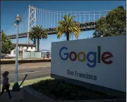  ?? (Bloomberg News/David Paul Morris) ?? U.S. Supreme Court justices questioned Google’s lawyer Wednesday about the tech giant’s use of Oracle Corp.’s copyrighte­d code. Above is the Google offices in San Francisco.