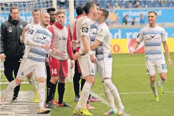  ?? FOTO: UDO MILBRET ?? Wer jubelt heute in Chemnitz für den MSV? Das letzte Tor schoss am Samstag gegen Erfurt Kapitän Branimir Bajic per Elfmeter. Insgesamt sind es aber zu wenige Tore, die das Team schießt.