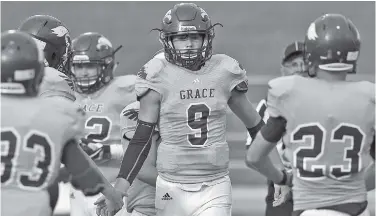  ?? STAFF PHOTO BY C.B. SCHMELTER ?? Grace Academy quarterbac­k Cade Tinsley (9) has accounted for 11 touchdowns this season while helping lead the Golden Eagles to a 3-1 record. They host winless BoydBuchan­an tonight.