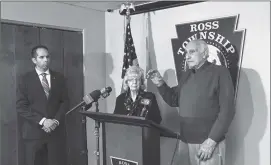  ?? Photo by courtesy of the Tribune-Review ?? Robert Kopta, husband of long time missing person Patricia Kopta speaks at a press conference Thursday March 2, 2023 at the Ross Township Police Dept releasing that Patricia Kopta, was found in Puerto Rico alive.