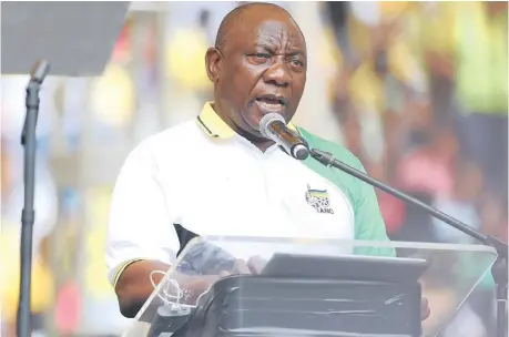  ??  ?? ANC president Cyril Ramaphsa speaks during the launch of the party’s election manifesto in Durban. The writer says the ANC president made one of the most devastatin­g promises, particular­ly for the unemployed youth, to create 275 000 jobs a year over the next five years.