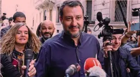  ?? ANSA ?? Segretario Matteo Salvini, 49 anni, ministro dell’Interno fra giugno 2018 e settembre 2019