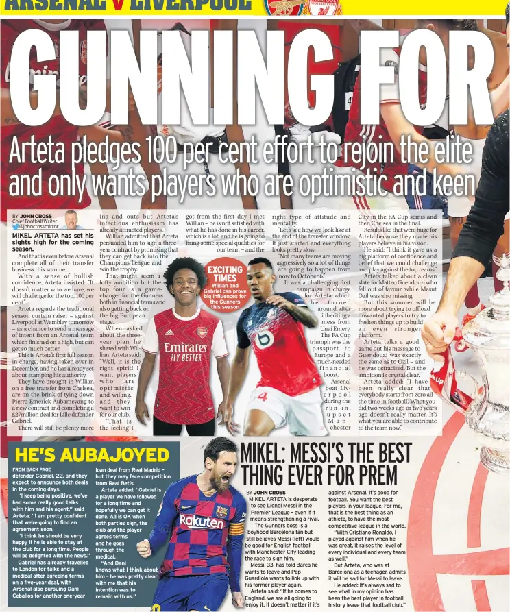  ??  ?? Willian and Gabriel can prove big influences for the Gunners this season