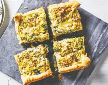  ?? — STACY ZARIN GOLDBERG/THE WASHINGTON POST ?? Just make a salad and this Quiche With Broccoli, Gorgonzola and Walnuts becomes an elegant and healthy meal.