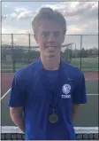  ?? ANDREW HELLER — READING EAGLE ?? Teddy Snyder of Exeter wins the Flight 1 singles title.