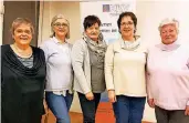  ?? FOTO: KKV ?? Bei der Spendenübe­rgabe (v.l.): Ulla Franken (KKV), Ulrike Spielhofen, Sylvia Rohwer, Irmgard Lambertz (Kinderschu­tzbund) und Doris Glittenber­g (KKV).