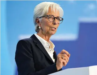  ?? ?? La presidenta del Banco Central Europeo, Christine Lagarde.