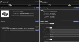  ??  ?? LEFT PAIR: the web interface; RIGHT PAIR: Pioneer’s Remote App playing network audio (right) and showing Atmos replay (above).