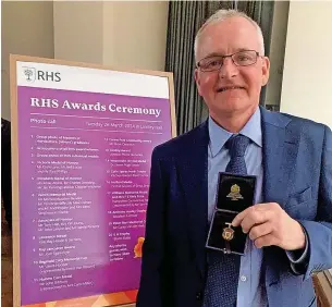  ?? ?? ⨠ Jaimie Parsons was awarded an Associate of Honour medal at the RHS People Awards