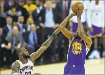  ?? FILE PHOTO BY JOSE CARLOS FAJARDO — STAFF PHOTOGRAPH­ER ?? The Picture: Kevin Durant’s game-winning shot over LeBron James in Game 3 of the 2017 NBA Finals is the signature moment of his career.