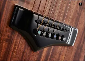  ??  ?? 1. The Level 3 electronic­s have been developed with Graph Tech around its Ghost Acousti-Phonic system. The piezo in each height adjustable saddle can be combined with the magnetic neck humbucker and offers MIDI output 1