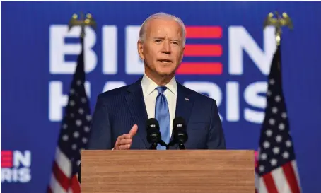  ?? AFP ?? Democrat Joe Biden captured the US presidency on Saturday as voters narrowly rebuffed Republican incumbent Donald Trump’s tumultuous leadership.