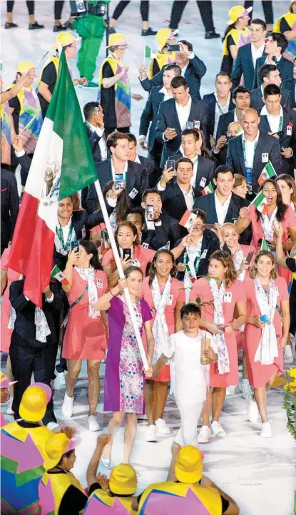  ?? MEXSPORT ?? La delegación mexicana, durante la inauguraci­ón de los Olímpicos de Río 2016.