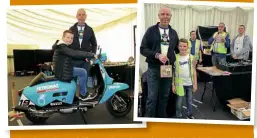  ??  ?? Gary Longdon and his grandson Owen (age 9). Gary had entered his fantastic-looking ‘Foggy’ Petronas Lambretta street-racer into the custom show. Later in the day, Owen was sworn in as an honorary member of the Burton Brewers and presented the awards to the successful participan­ts, including Gary!