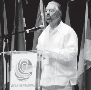  ?? JORGE COTA ?? >Jorge Castañeda impartió una conferenci­a en el Teatro Ingenio, durante la convención anual de los rotarios.