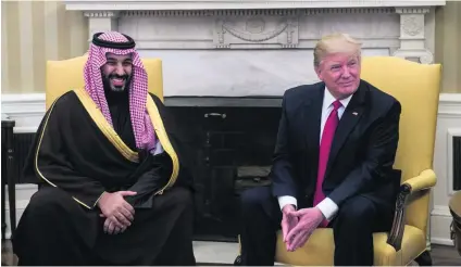  ?? Nicholas Kamm / AFP ?? Saudi deputy crown prince Mohammed bin Salman with US president Donald Trump at the White House in Washington.