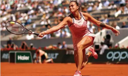  ?? ?? Aryna Sabalenka’s all-court power was too much for Elina Svitolina. Photograph: Clive Brunskill/Getty Images