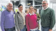  ?? FOTO: GLATZ ?? Kreisrat Josef Wurm (von links), Nadine Kahlert, Anna Klaus, beide aus Ravensburg, und Bernhard Rückgauer aus Eschach. Bis auf Wurm kandidiere­n alle drei zum ersten Mal für die CDU für den Kreistag.